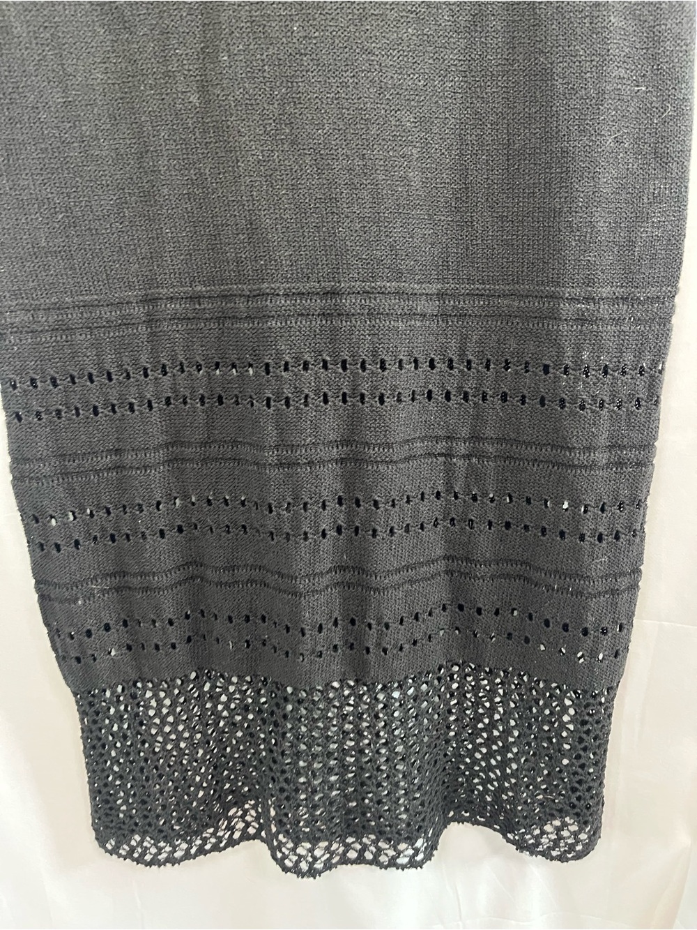 Z supply Callahan black knit crochet midi dress sz m EUC - Picture 5 of 13